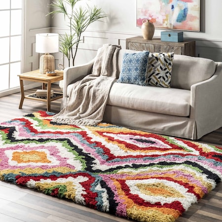 Nuloom Handmade Carnival Abbey Shaggy Area Rug 7ft 6in x 9ft 6in BIKR01A-76096